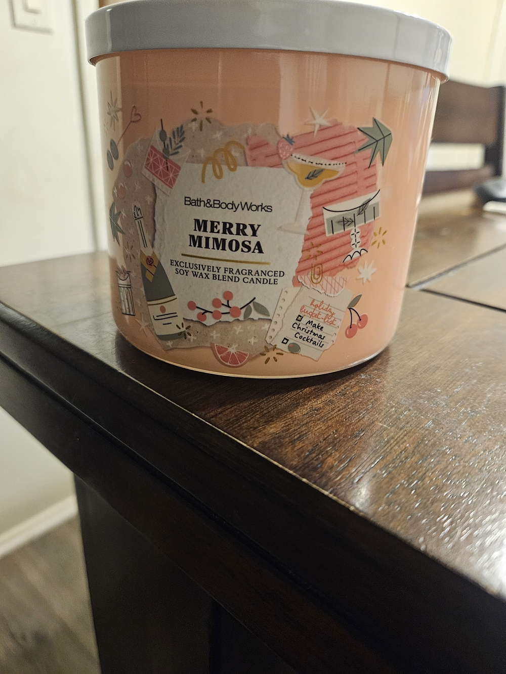 Bath & Body Works Merry Mimosa Scented Candle — Cream